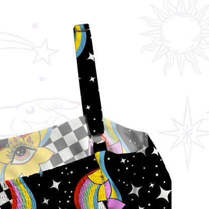 Purplehecate Enchanted Eye Blossom Wide Straps Maxi Dress