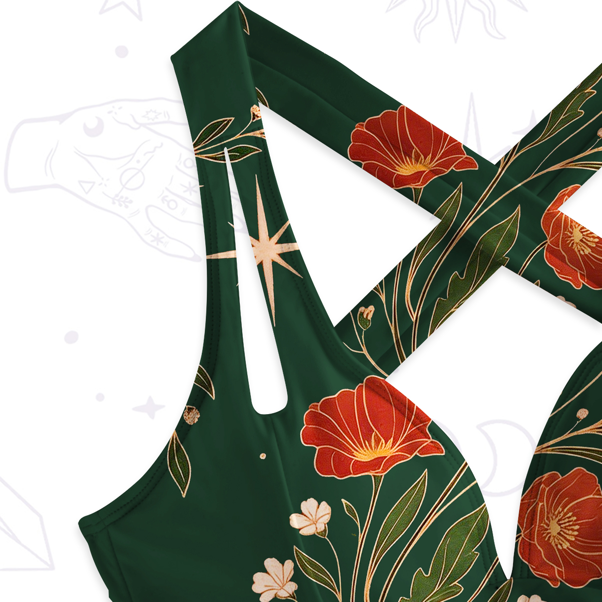 Purplehecate Death Moth Rebirth One-Piece Swimsuit