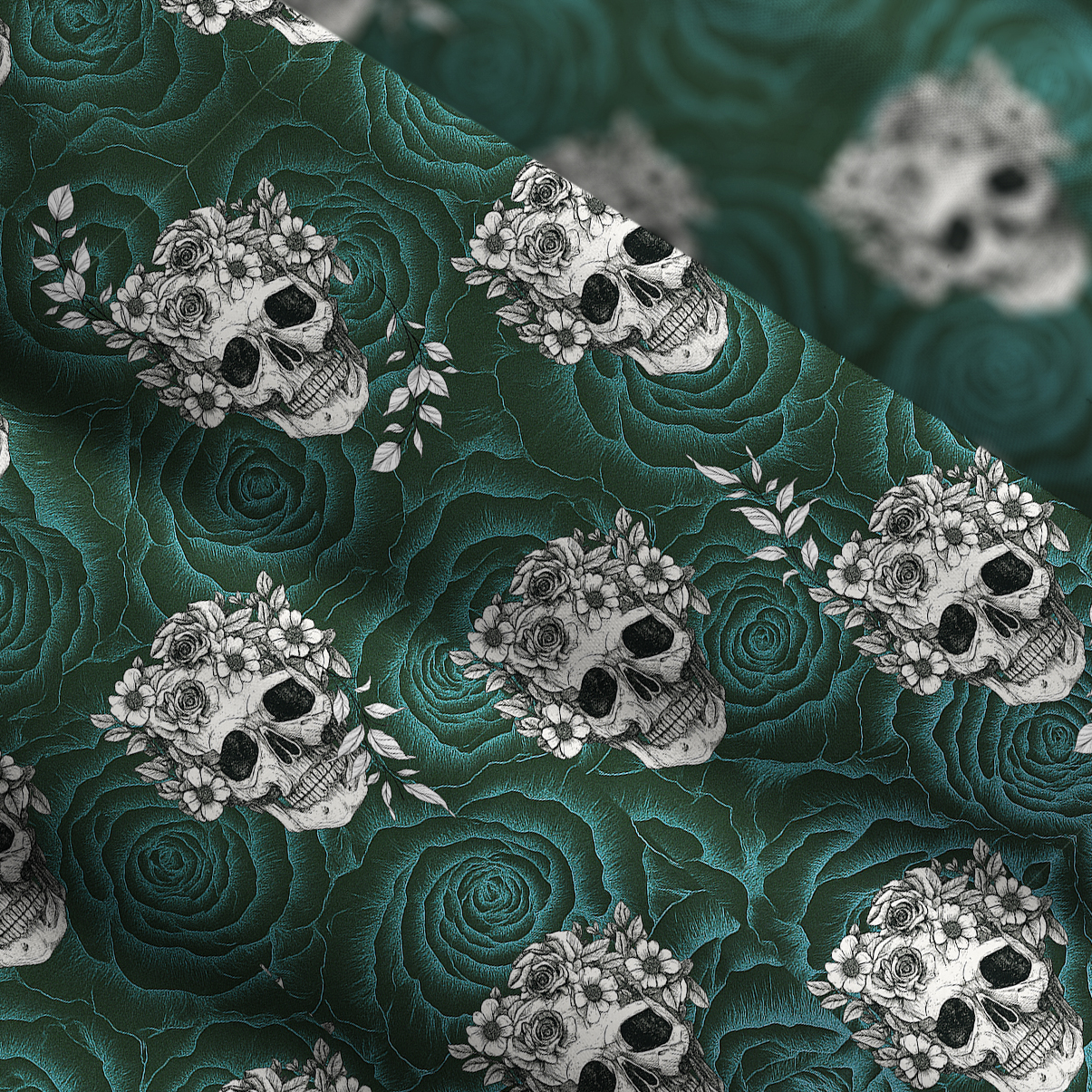 Purplehecate Rose Skull Wide Straps Maxi Dress