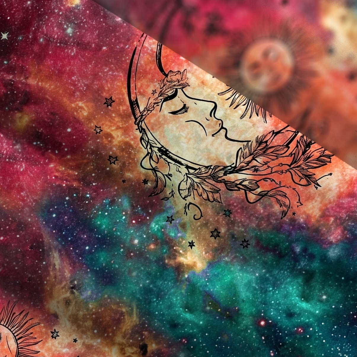 Purplehecate Sun Moon Dreams Wide Straps Maxi Dress