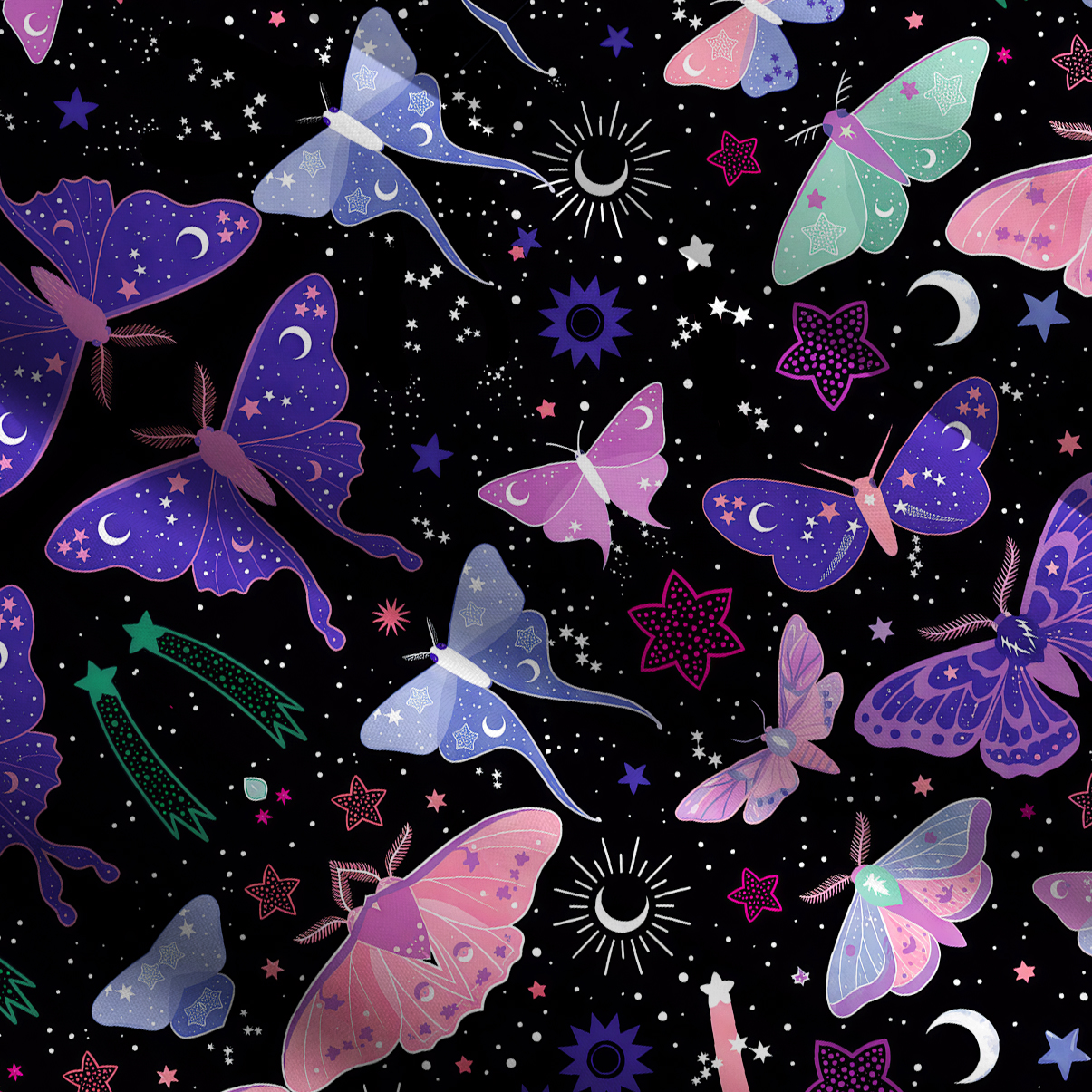 Purplehecate Midnight? Moth Wide Straps Maxi Dress