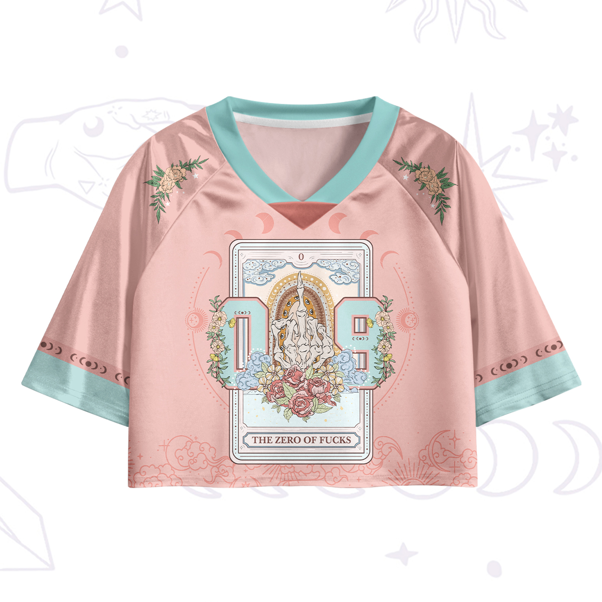 Purplehecate The Zero Of Fucks Tarot Crop Jersey Top