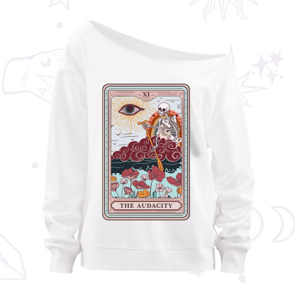 Purplehecate The Audacity Tarot Card Off The Shoulder Sweatshirt