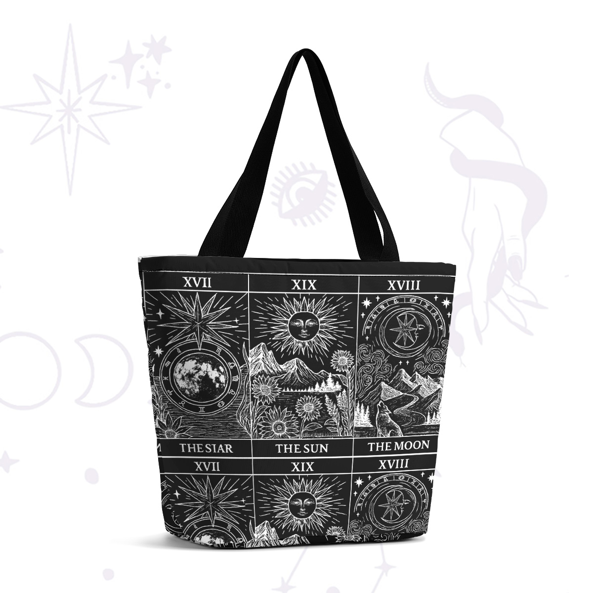 Purplehecate The Sun Moon Star Tarot Casual Tote Bag