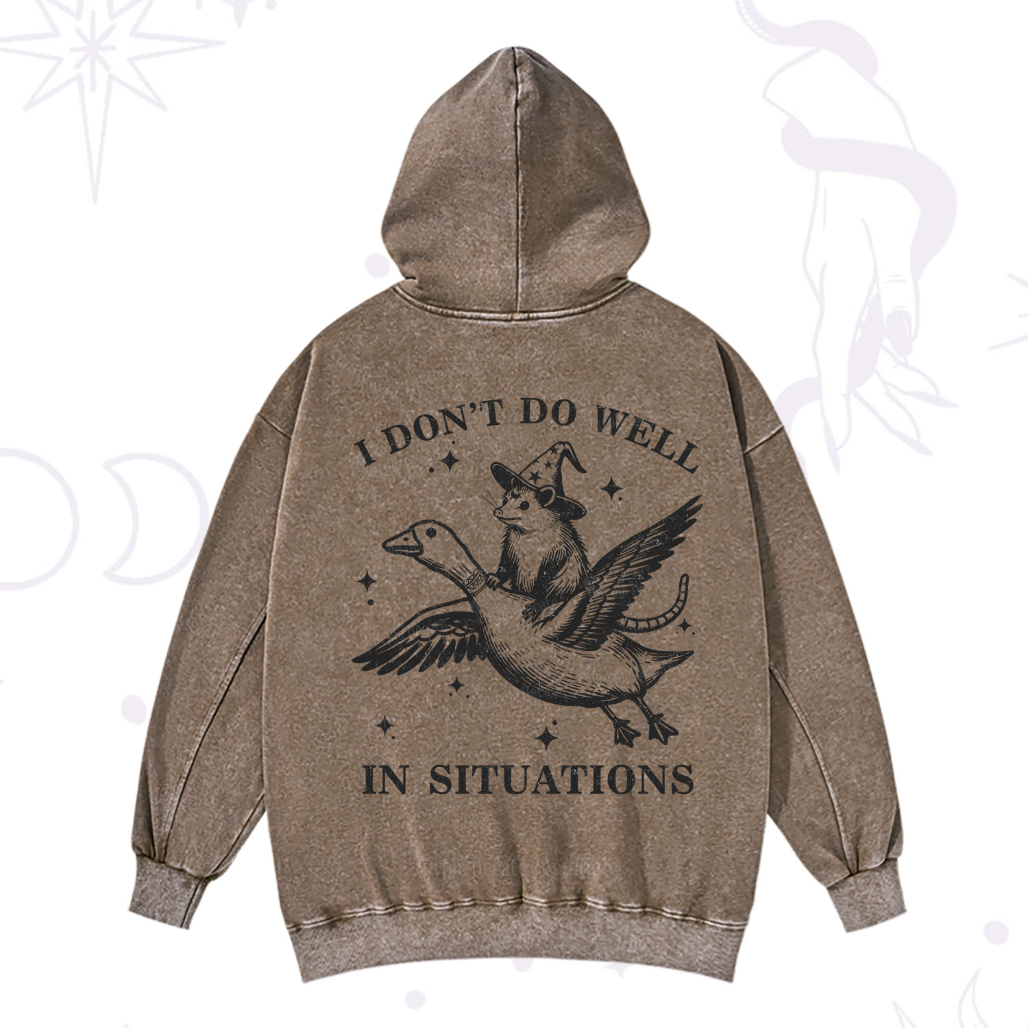 Purplehecate I Don't Do Well In Situations Washed Hoodie