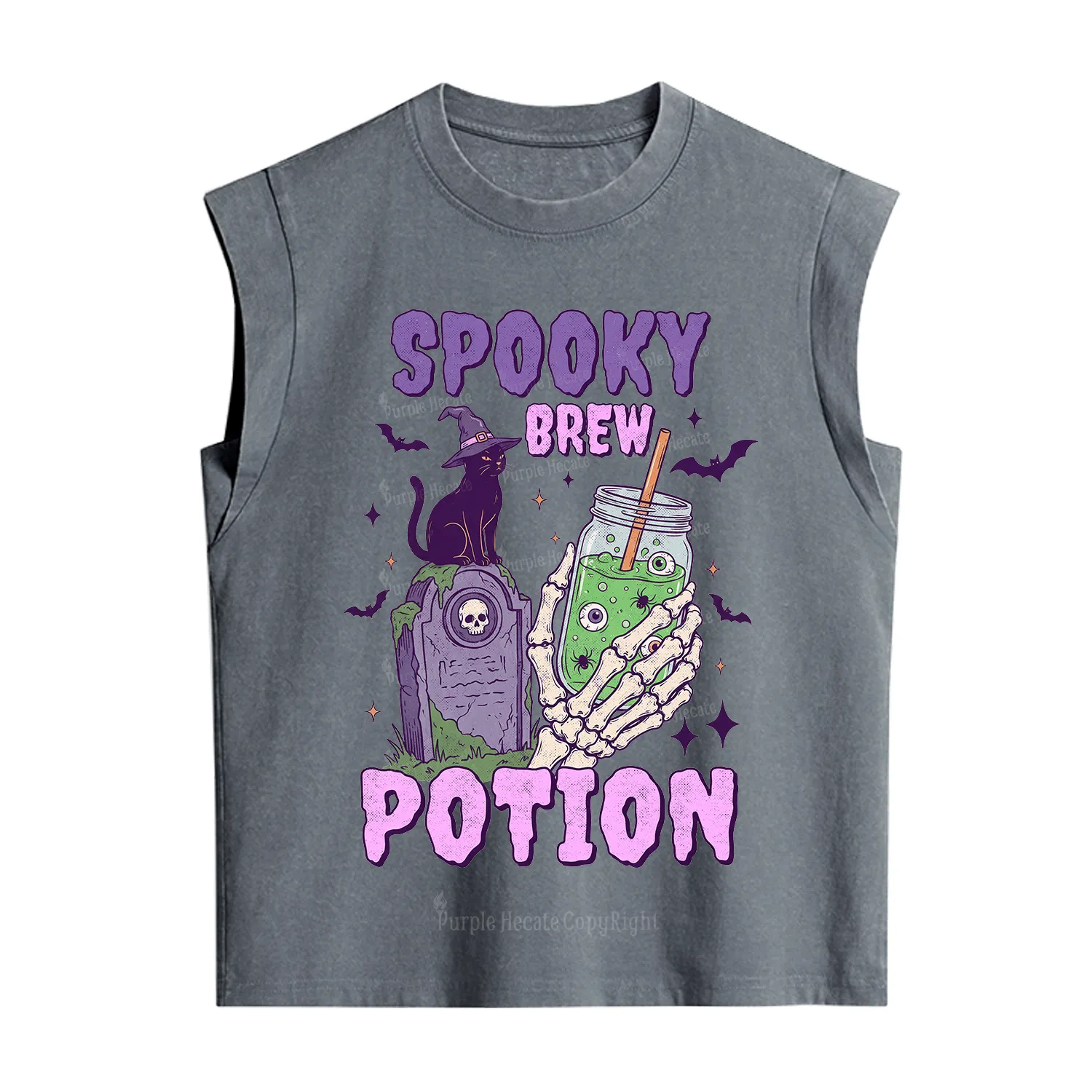 Purplehecate Spooky Brew Potion Halloween Vintage Washed Tank