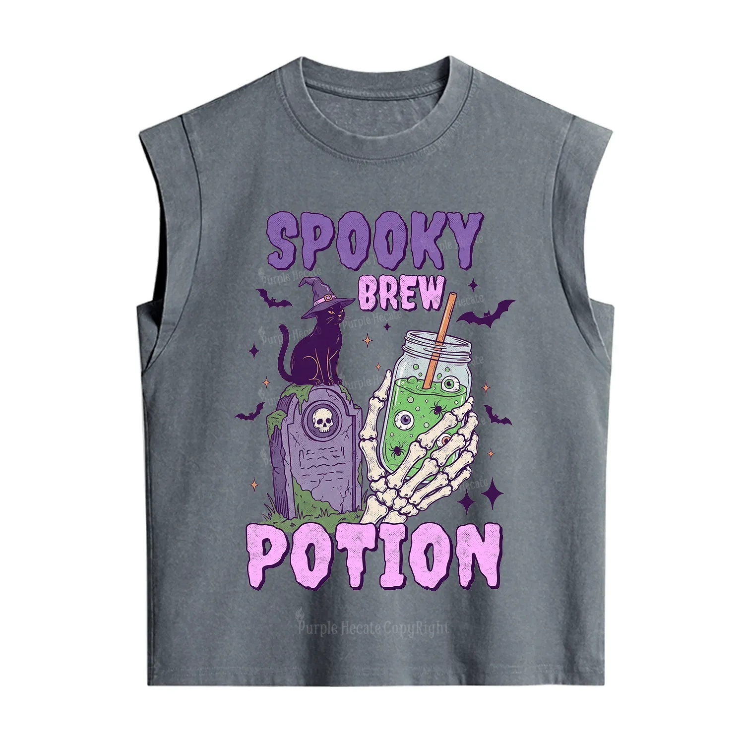 Purplehecate Spooky Brew Potion Halloween Vintage Washed Tank