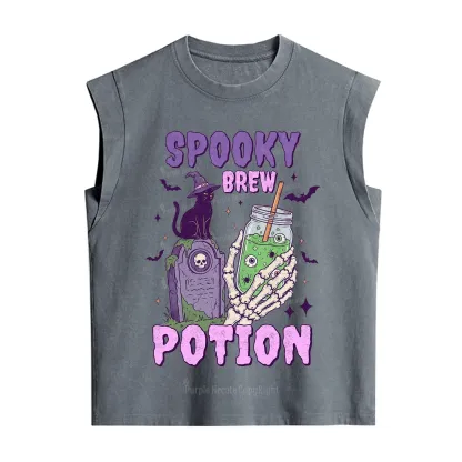 Purplehecate Spooky Brew Potion Halloween Vintage Washed Tank