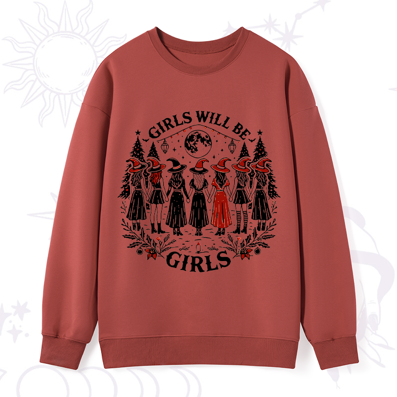 Purplehecate Christmas Girls Will Be Girls Witch Sweatshirt