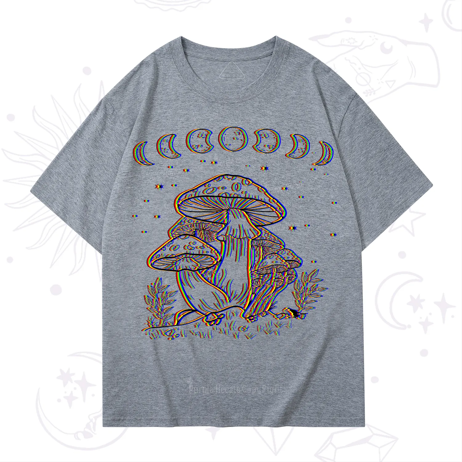 Purplehecate Mushroom and Moon T-Shirt