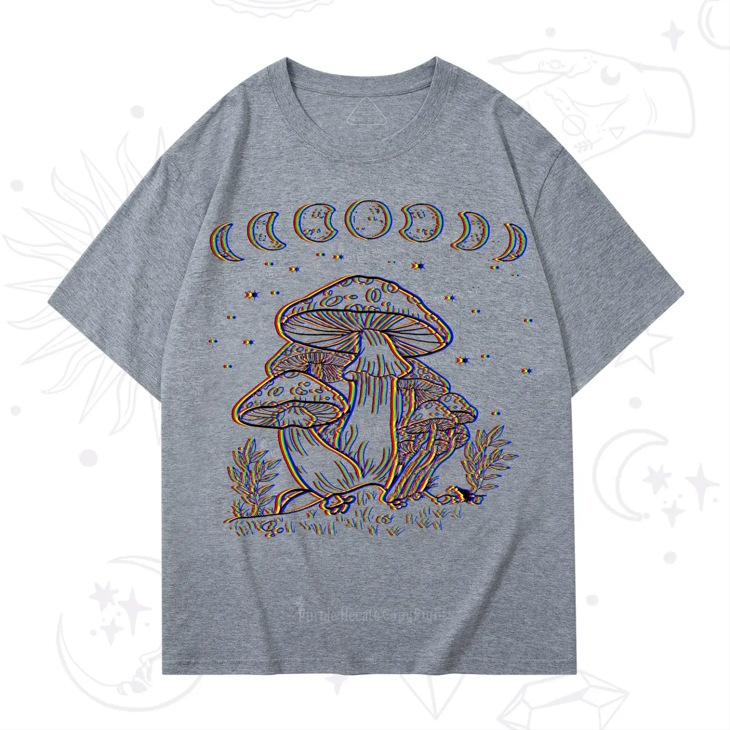 Purplehecate Mushroom and Moon T-Shirt