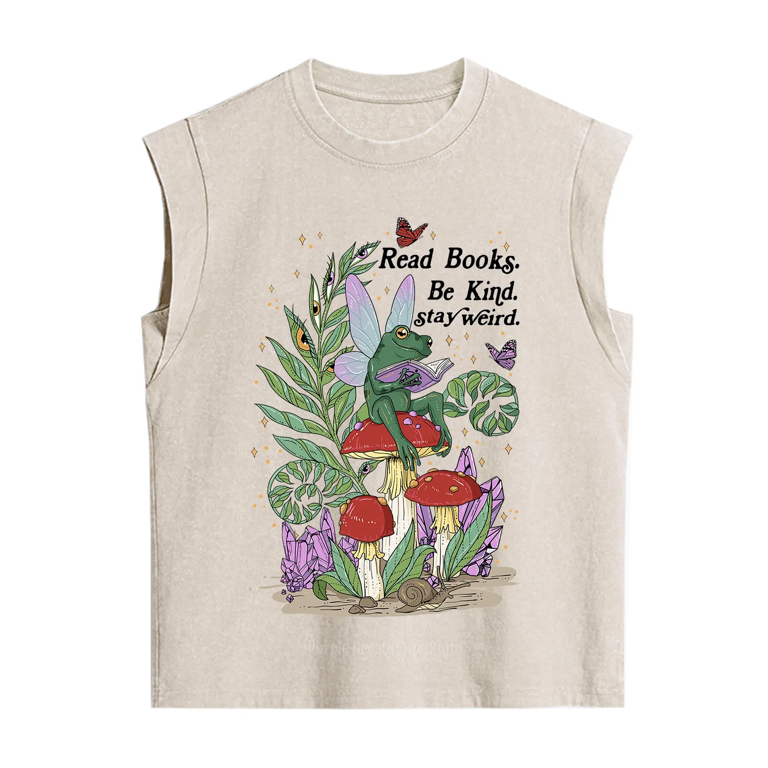 Purplehecate Read Books Be Kind Stay Weird Vintage Washed Tank