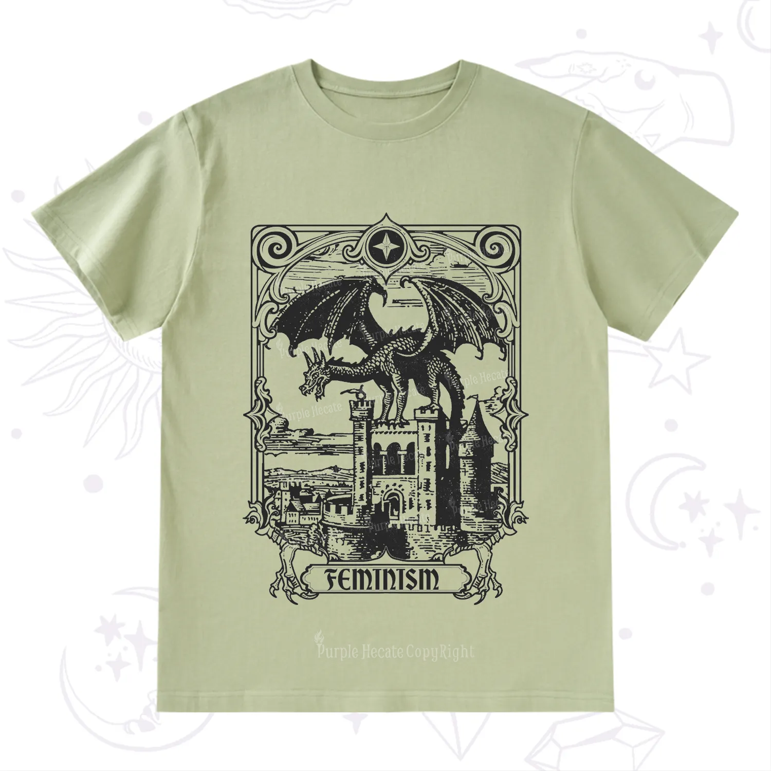 Purplehecate Medieval Feminist Dragon T-Shirt