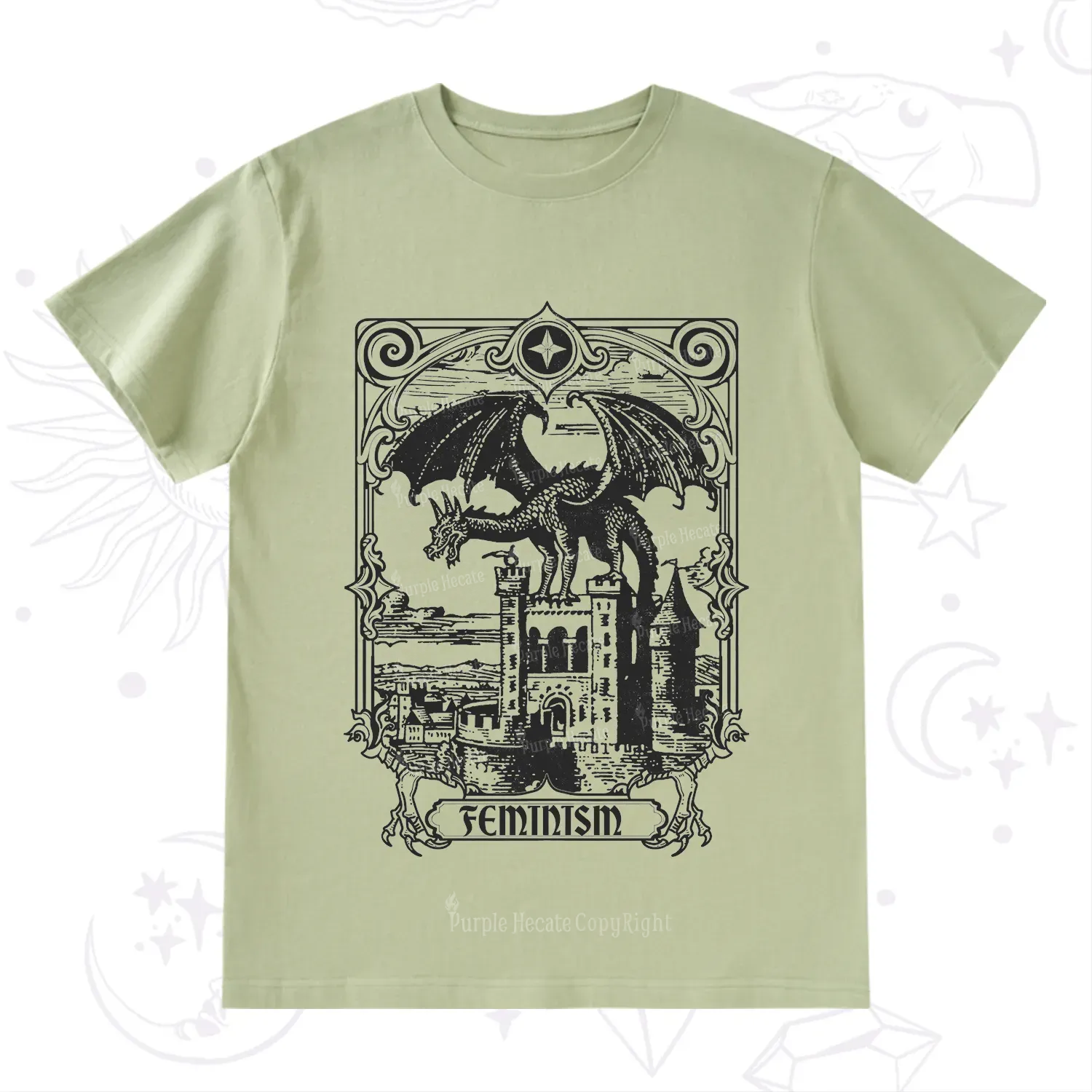 Purplehecate Medieval Feminist Dragon T-Shirt