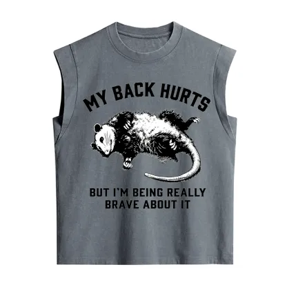 Purplehecate My Back Hurts But I'm Being Really Brave About It Vintage Washed Tank
