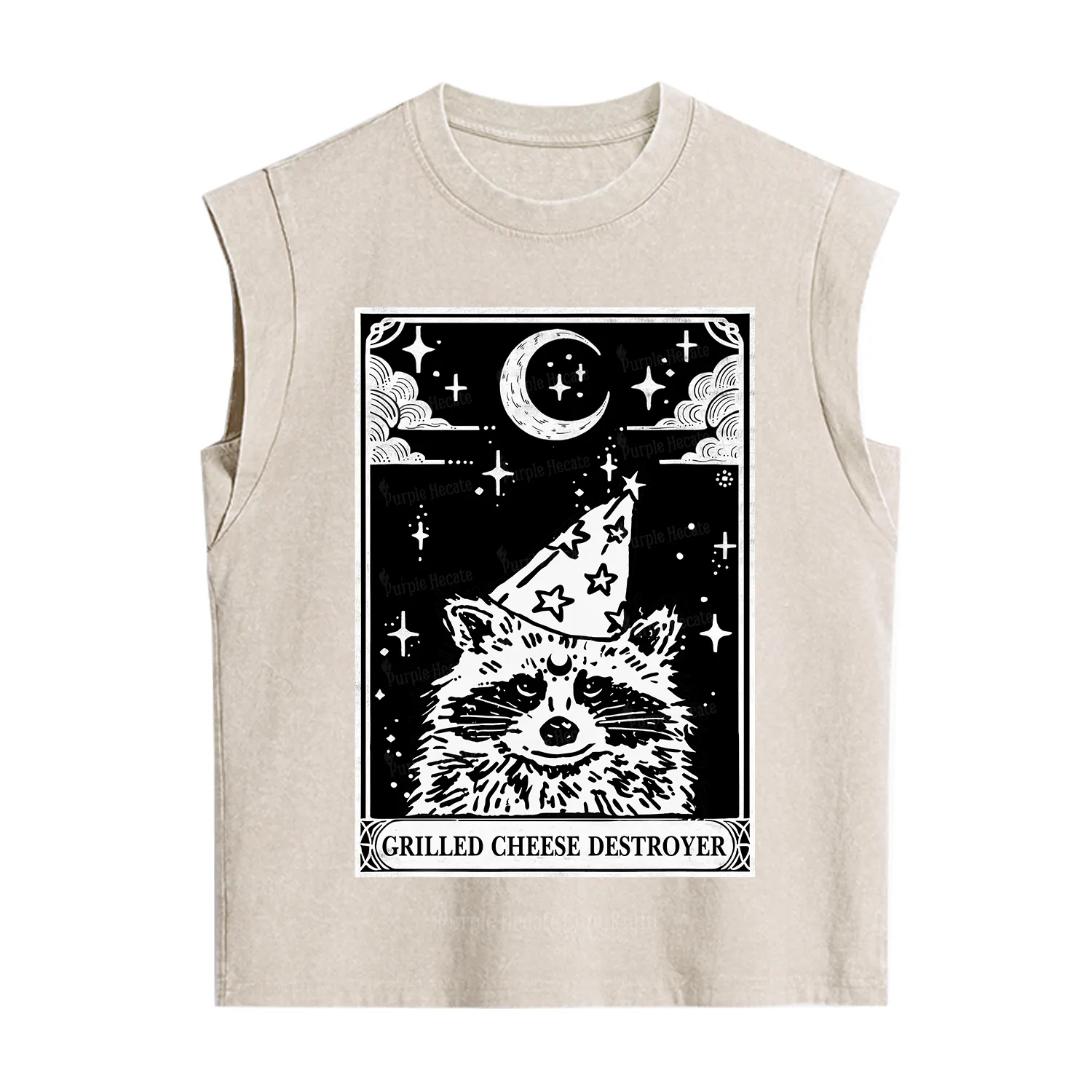Purplehecate The Grilled Cheese Destroyer Tarot Raccoon Vintage Washed Tank