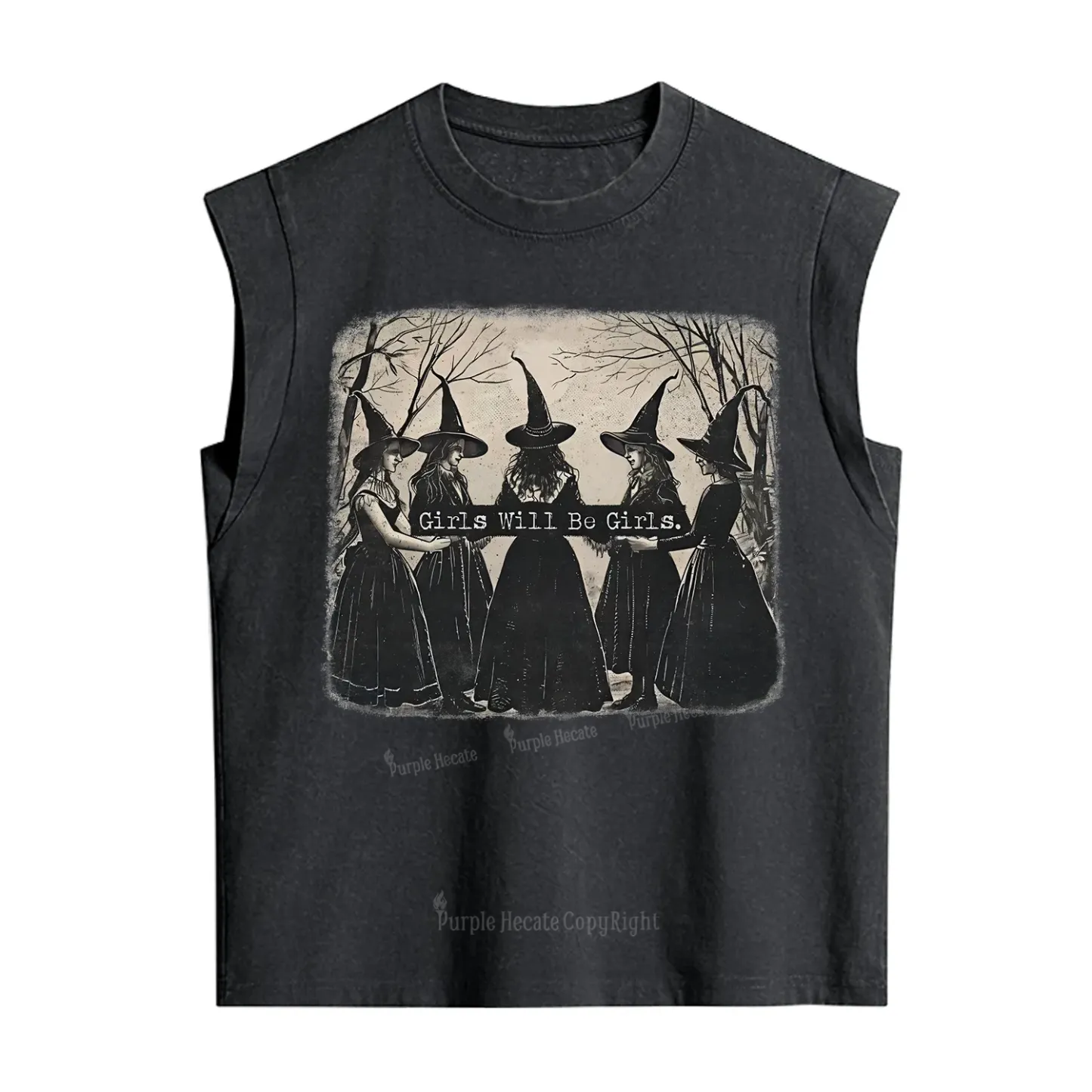 Purplehecate Girls Will Be Girls Witch Vintage Washed Tank