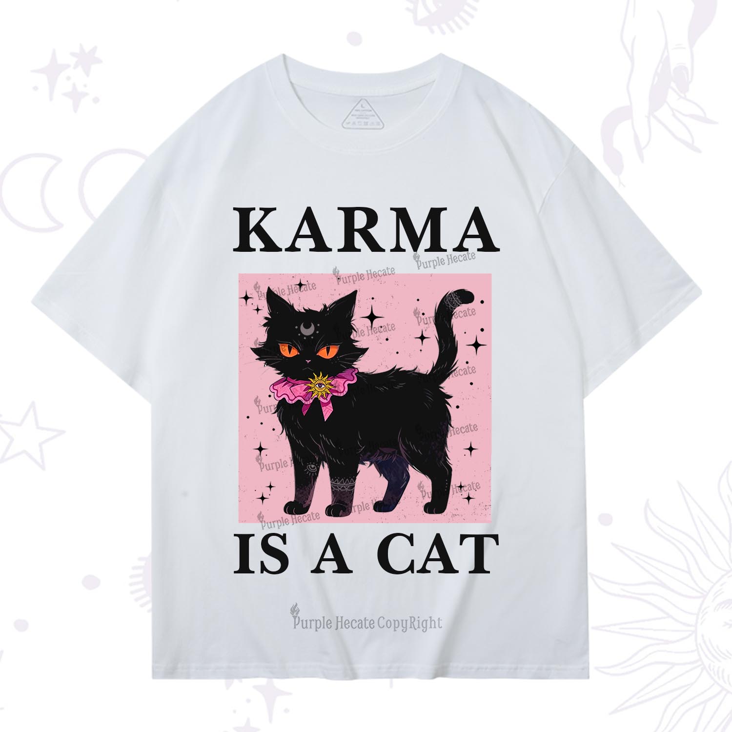 Purplehecate Karma Is A Cat T-Shirt