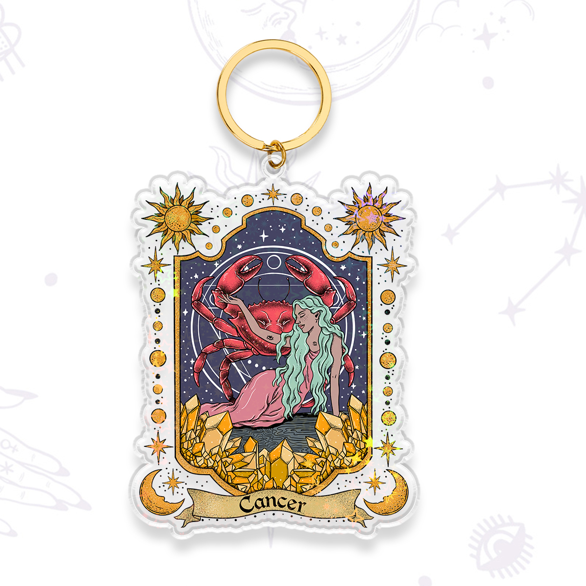 Purplehecate Cancer Zodiac Keychain