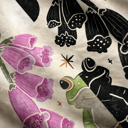 Purplehecate Dual-Tone Frog Garden One Shoulder Sweaters