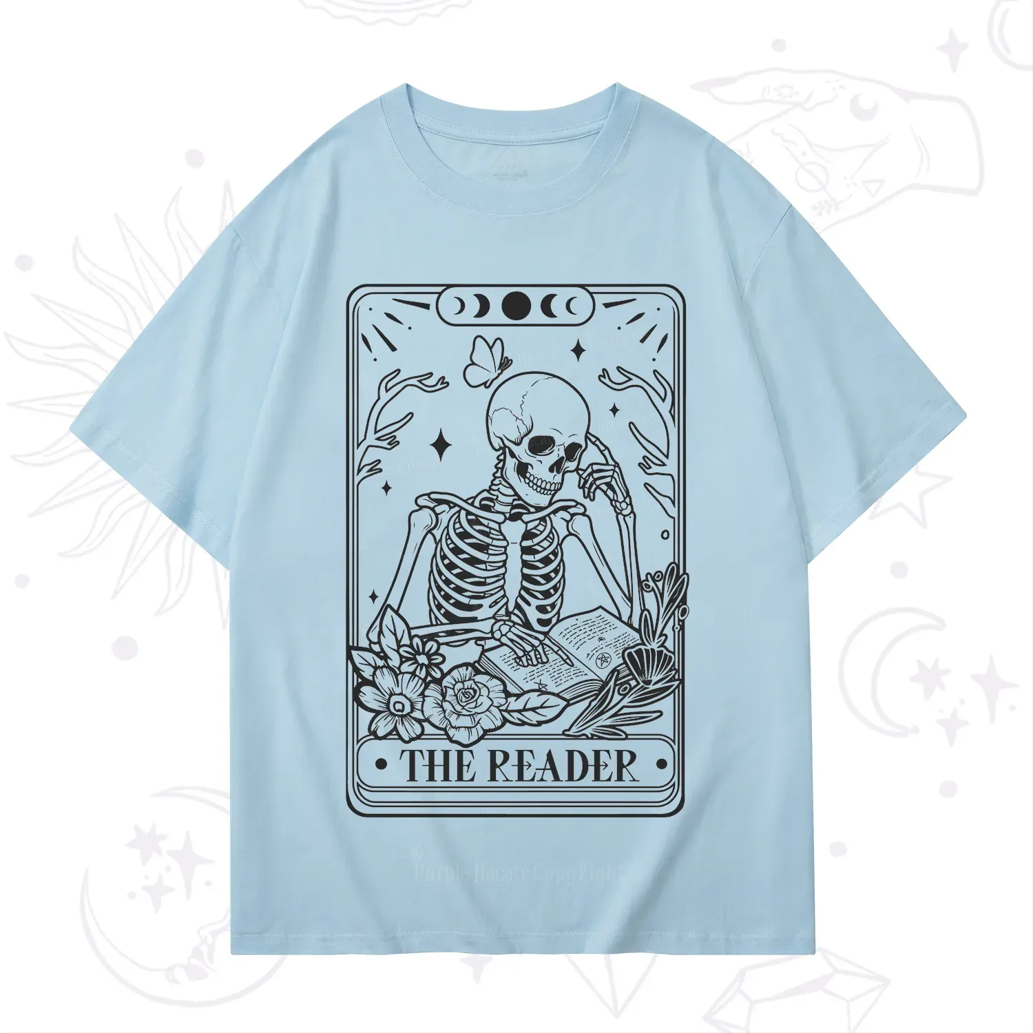 Purplehecate The Reader Tarot Skeleton T-Shirt