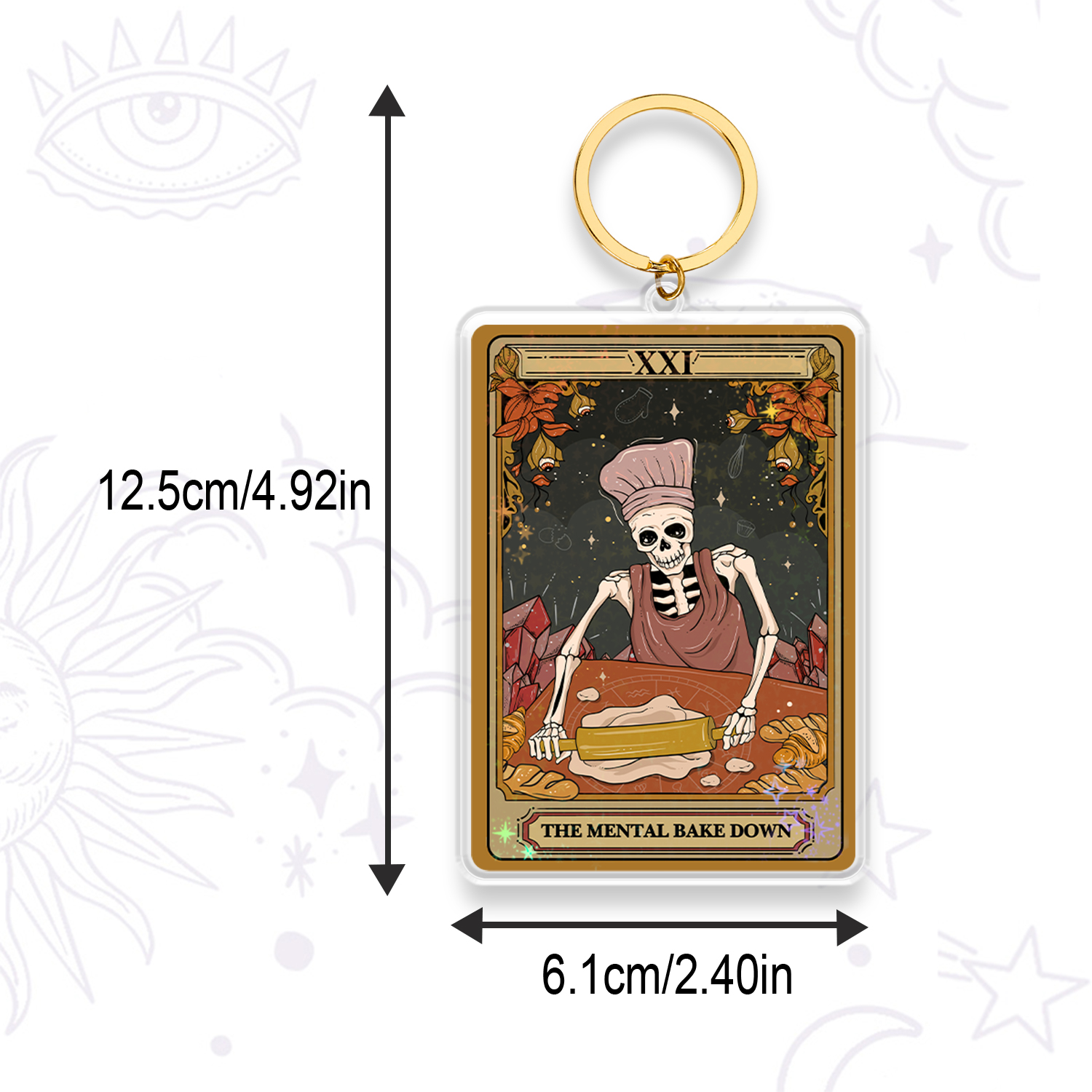 Purplehecate The Mental Bake Down Tarot Keychain