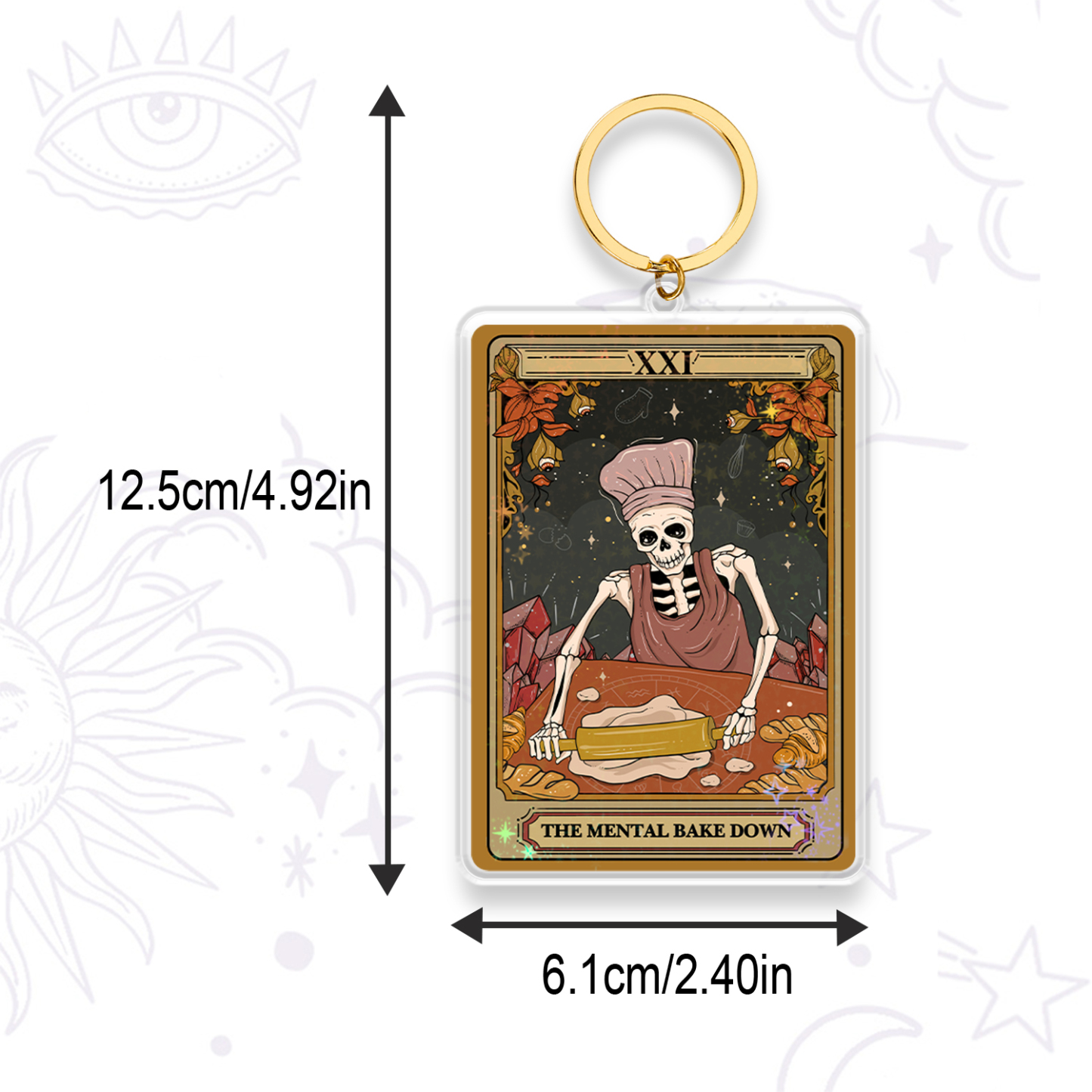 Purplehecate The Mental Bake Down Tarot Keychain