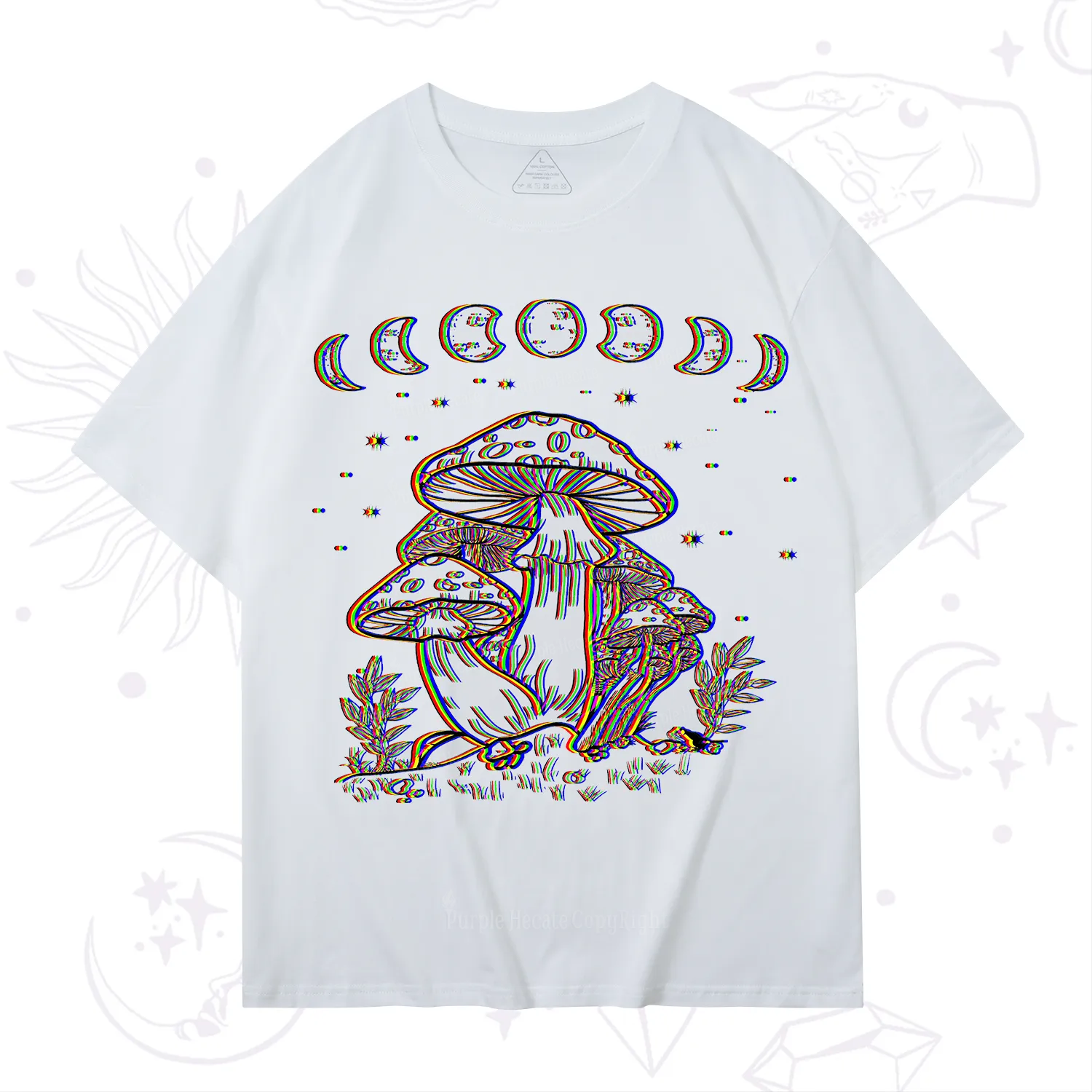 Purplehecate Mushroom and Moon T-Shirt