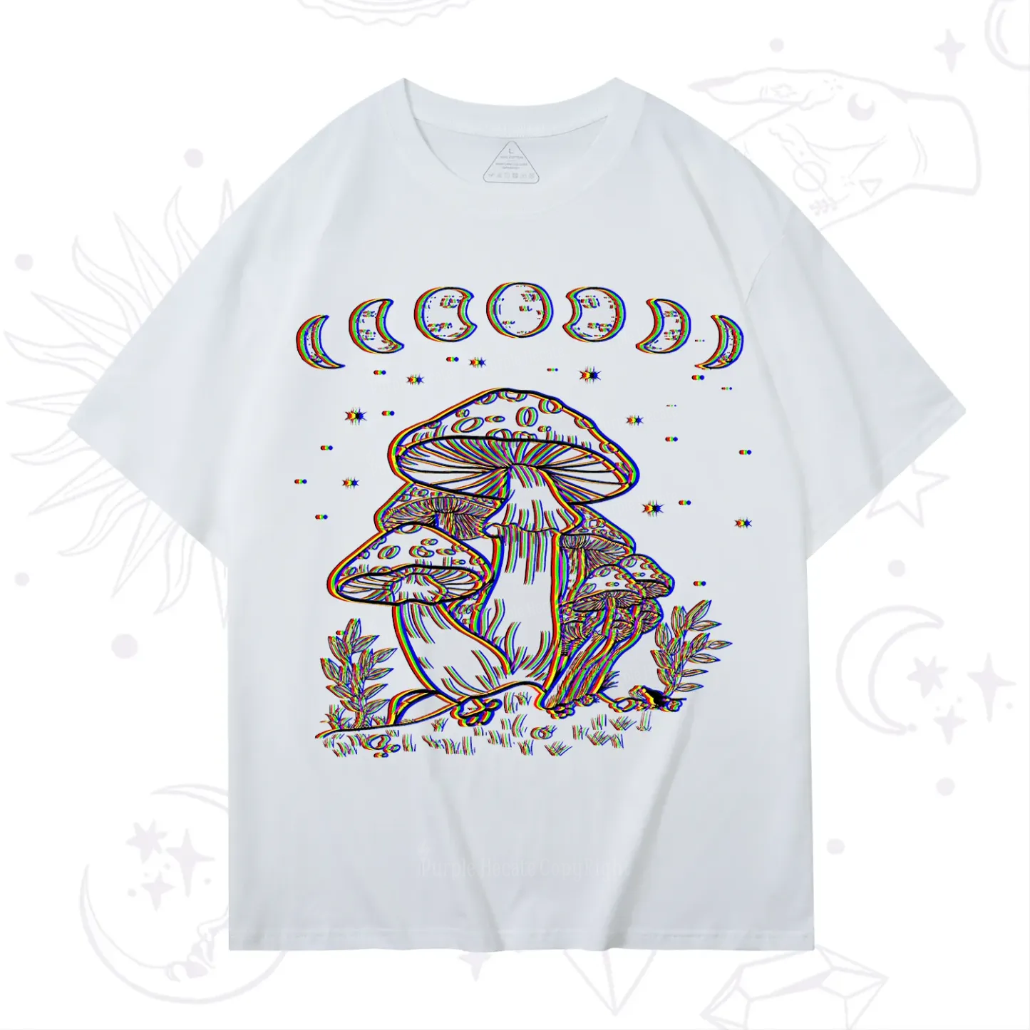 Purplehecate Mushroom and Moon T-Shirt