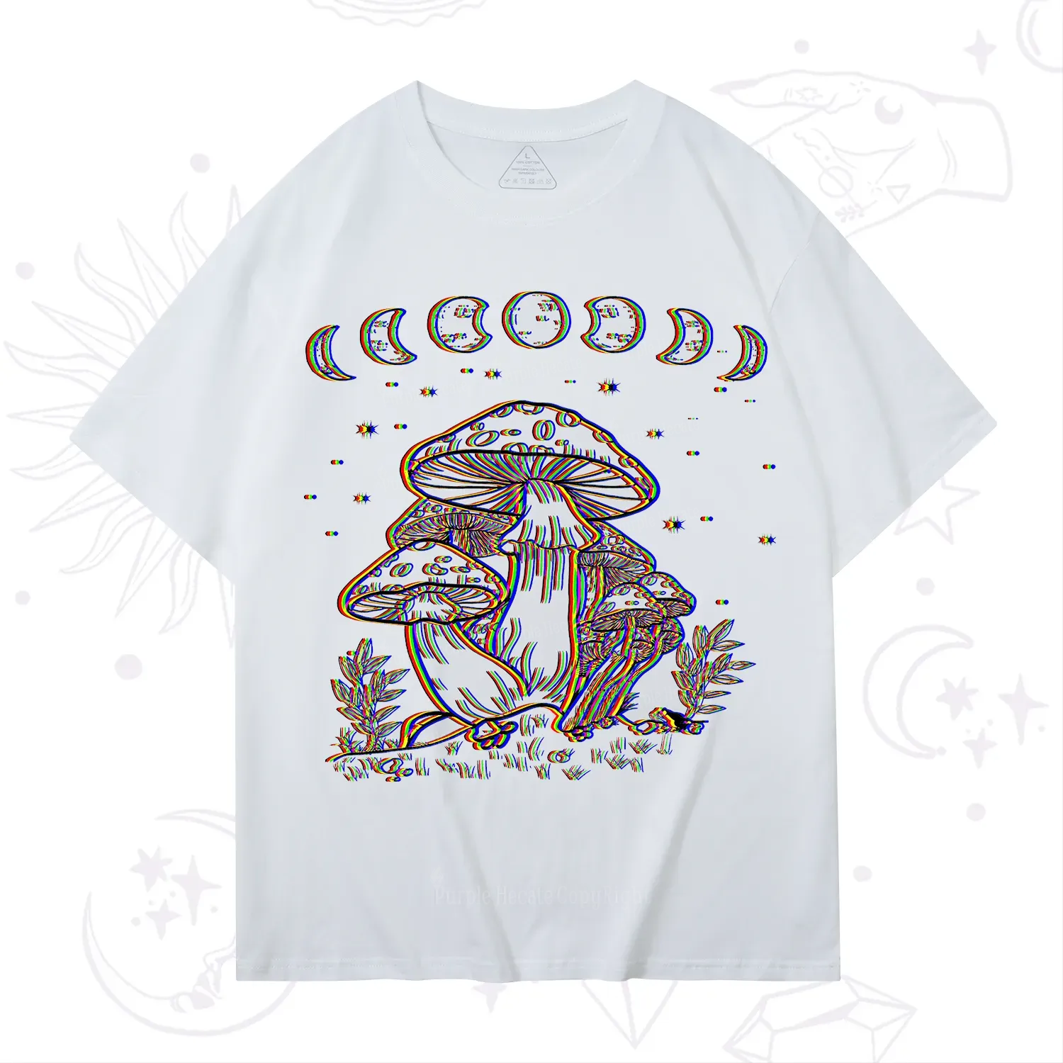Purplehecate Mushroom and Moon T-Shirt