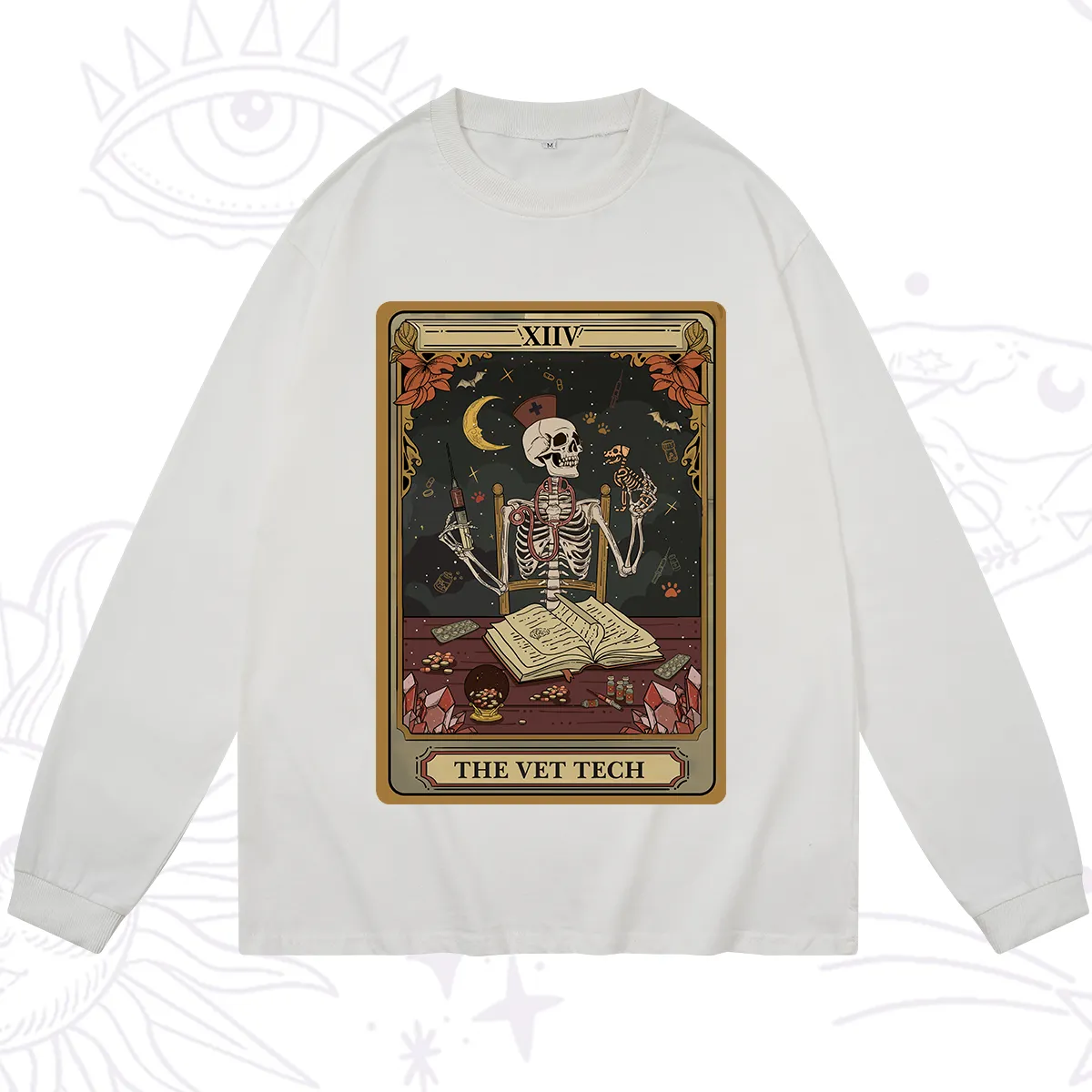 Purplehecate The Vet Tech Skeleton Tarot Long Sleeve T-Shirt