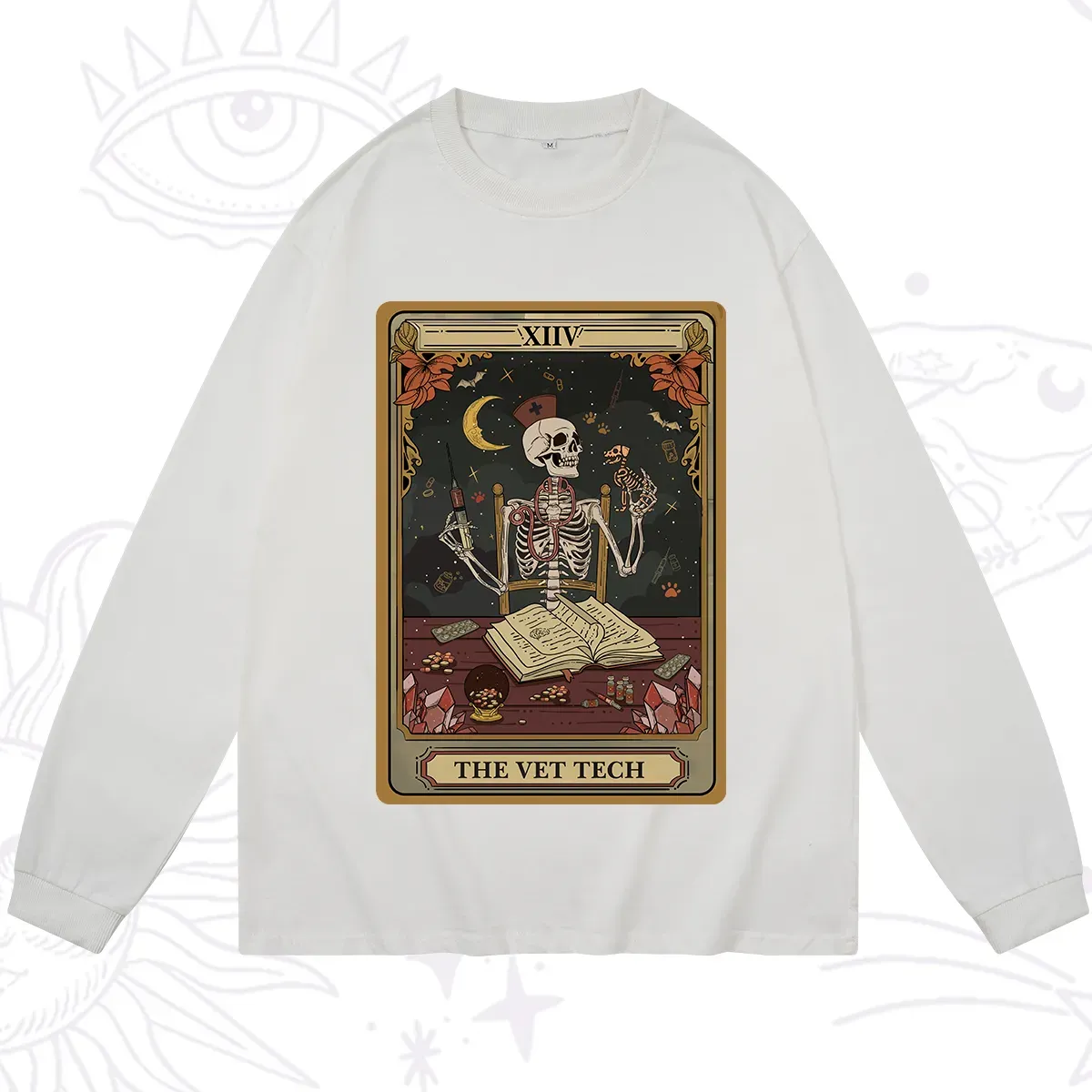 Purplehecate The Vet Tech Skeleton Tarot Long Sleeve T-Shirt