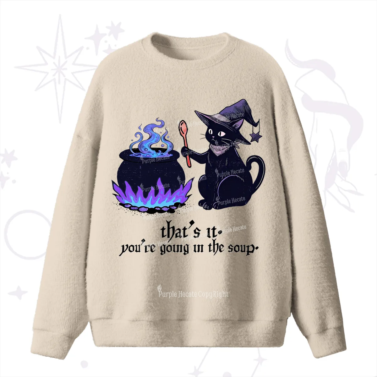 Purplehecate Trust Your Instincts Fuzzy Ugly Sweater