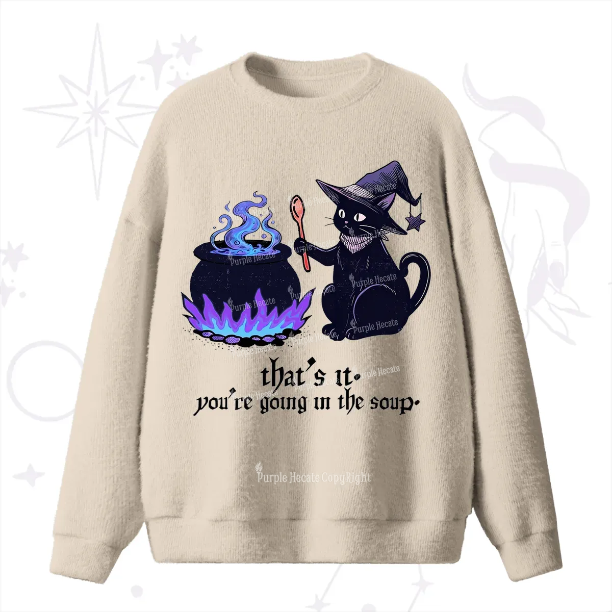 Purplehecate Trust Your Instincts Fuzzy Ugly Sweater