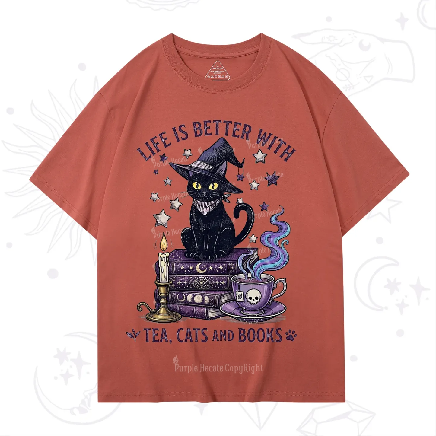 Purplehecate Life Is Better With Cats And Books T-Shirt