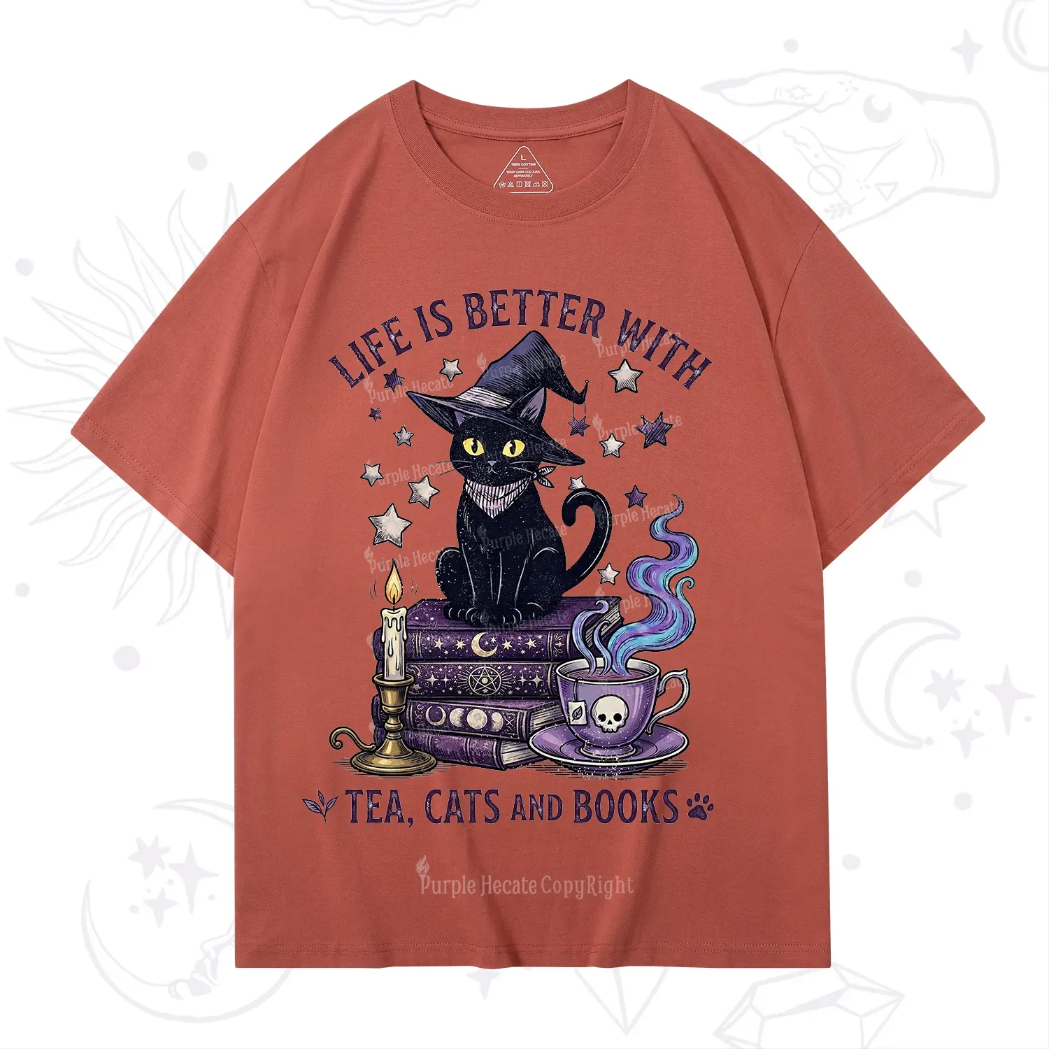 Purplehecate Life Is Better With Cats And Books T-Shirt