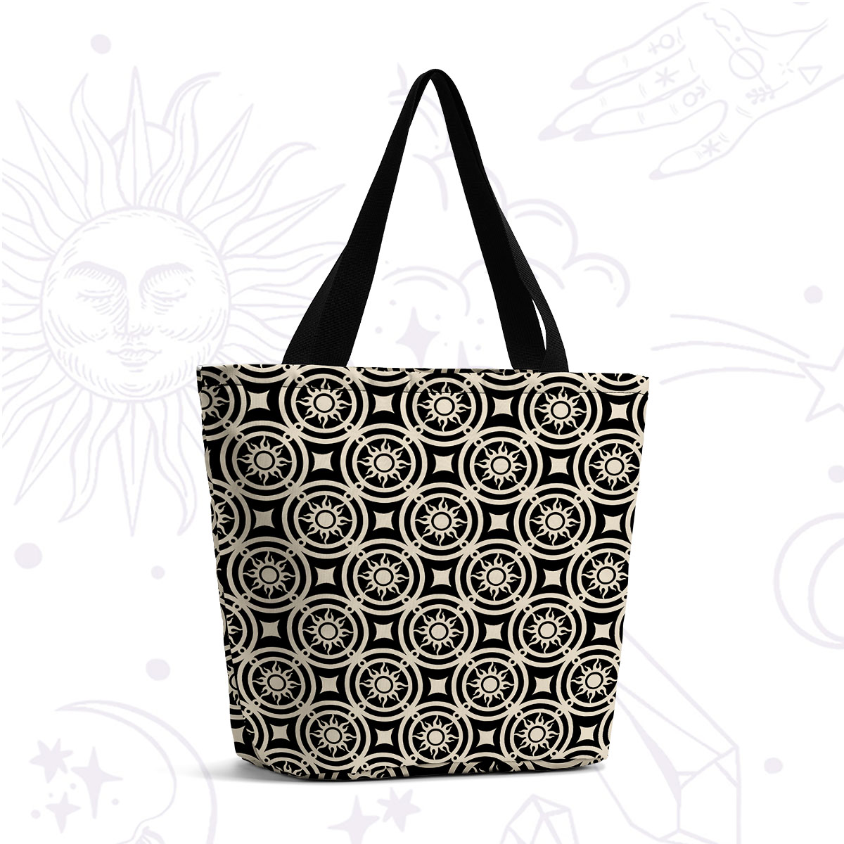 Purplehecate Starry Compass Casual Tote Bag