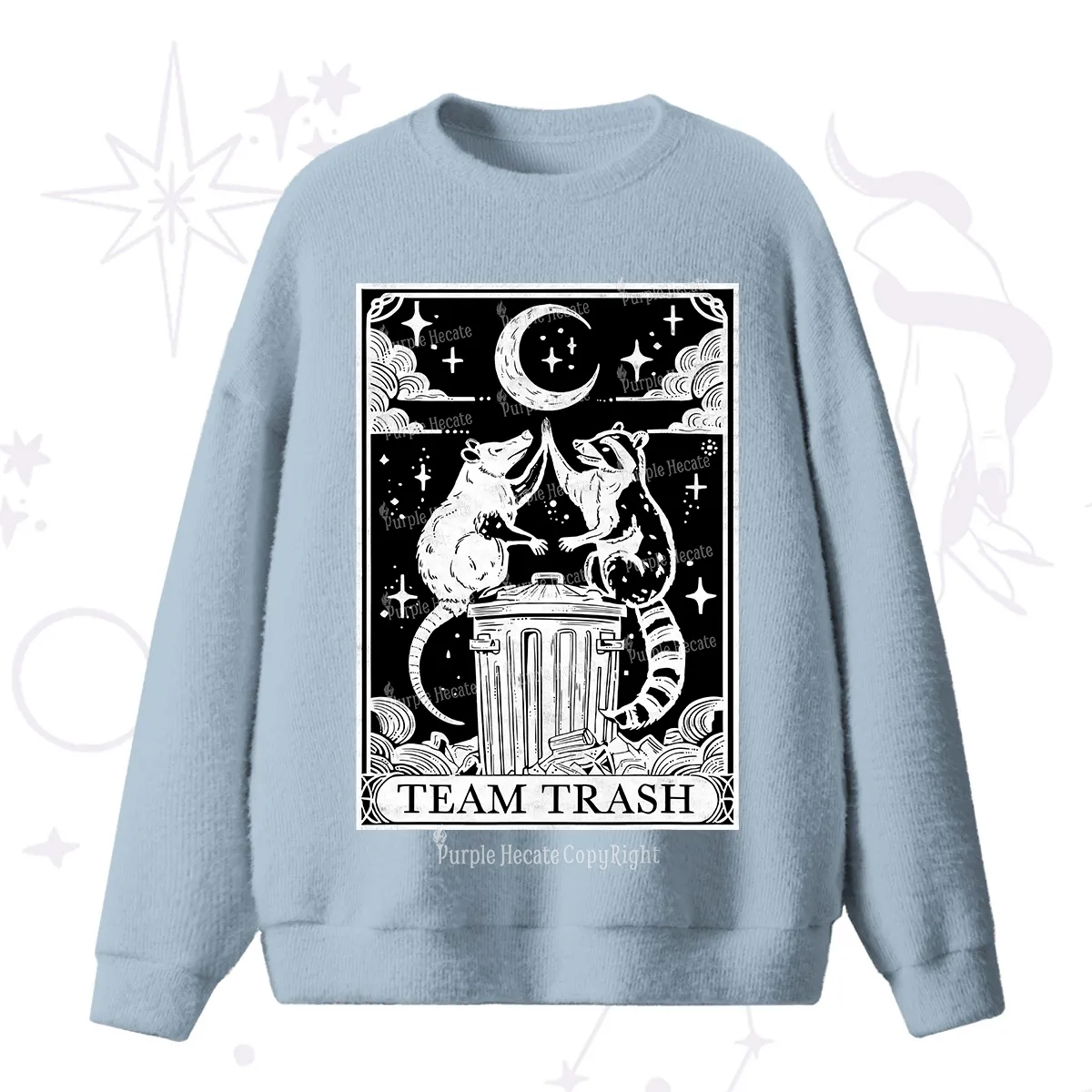Purplehecate The Team Trash Tarot Fuzzy Ugly Sweater