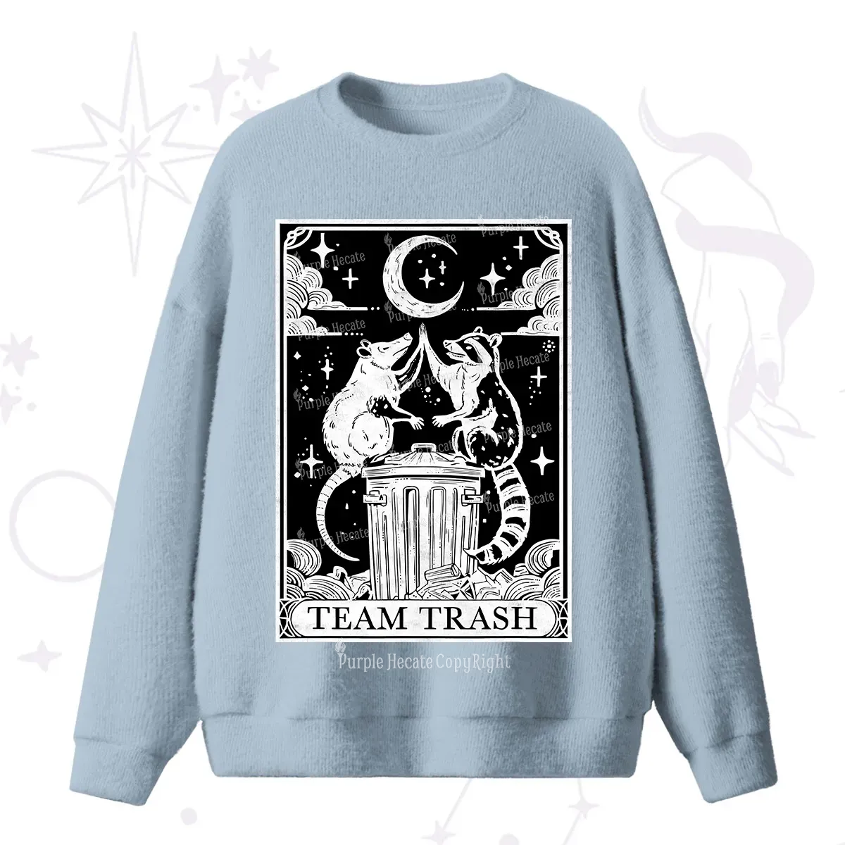 Purplehecate The Team Trash Tarot Fuzzy Ugly Sweater