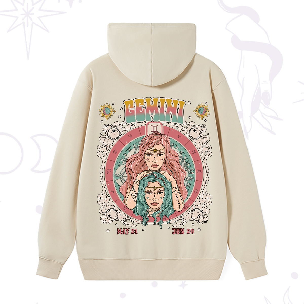 Purplehecate Gemini Cosmic Zodiac Hoodie