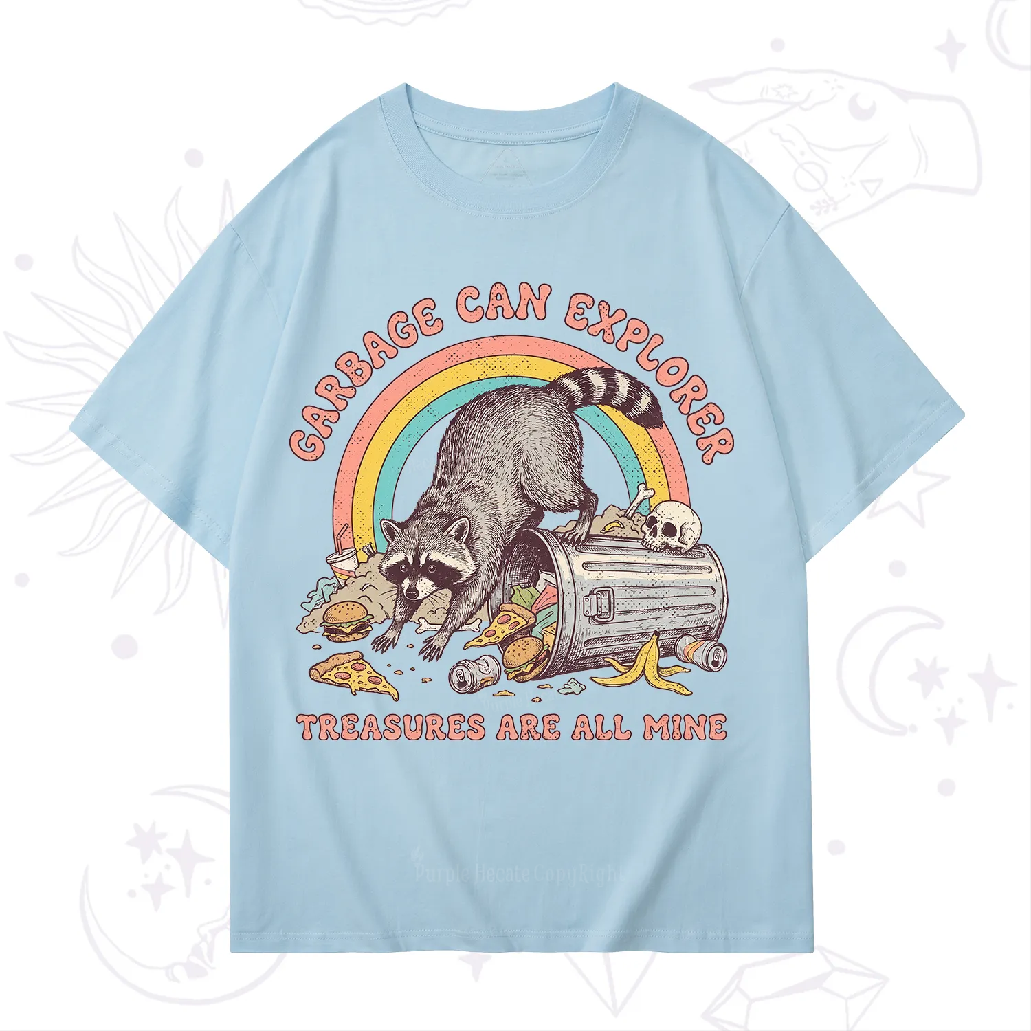 Purplehecate Garbage Can Explorer Raccoon T-Shirt