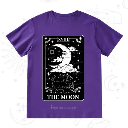 Purplehecate The Moon Tarot Card Cat T-Shirt