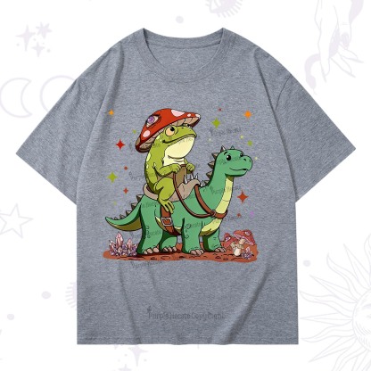 Purplehecate Frog Riding a Dinosaur T-Shirt