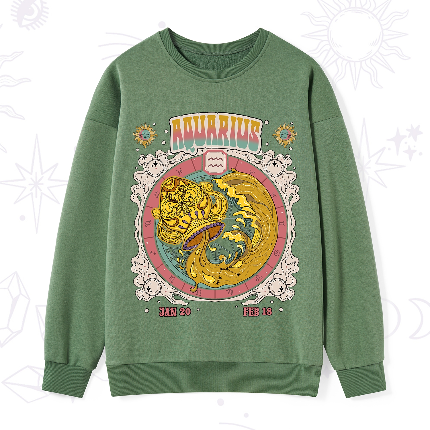 Purplehecate Aquarius Cosmic Zodiac Sweatshirt