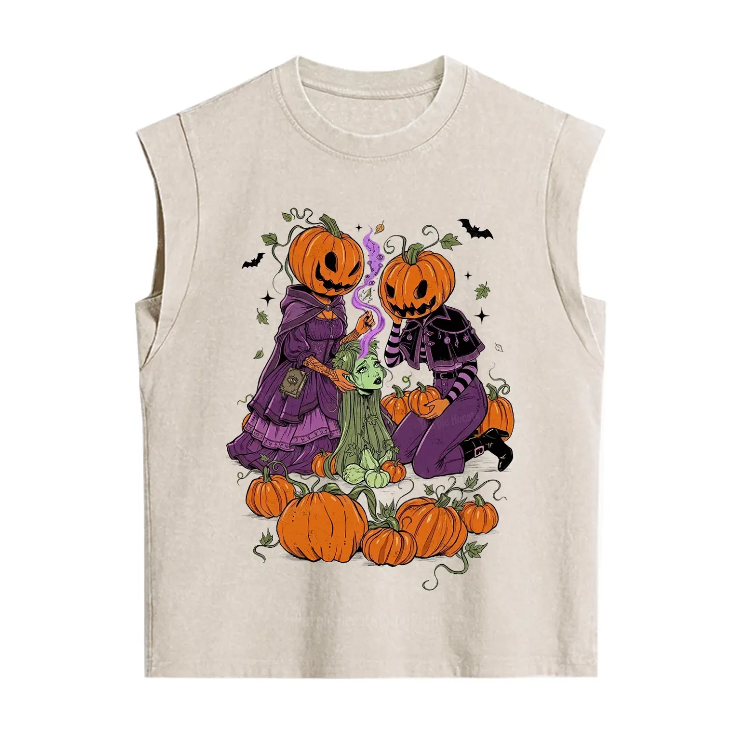 Purplehecate Spooky Witch Pumpkin Patch Vintage Washed Tank
