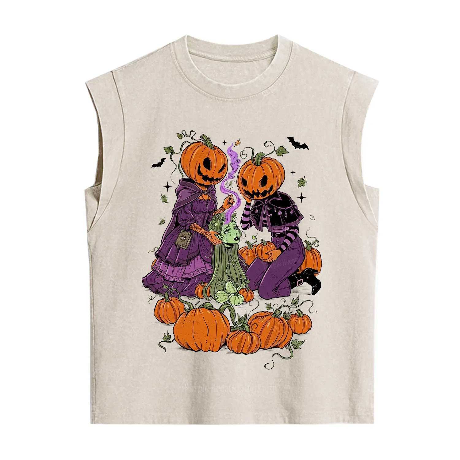 Purplehecate Spooky Witch Pumpkin Patch Vintage Washed Tank
