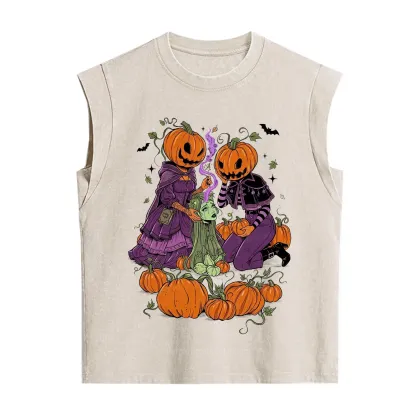 Purplehecate Spooky Witch Pumpkin Patch Vintage Washed Tank