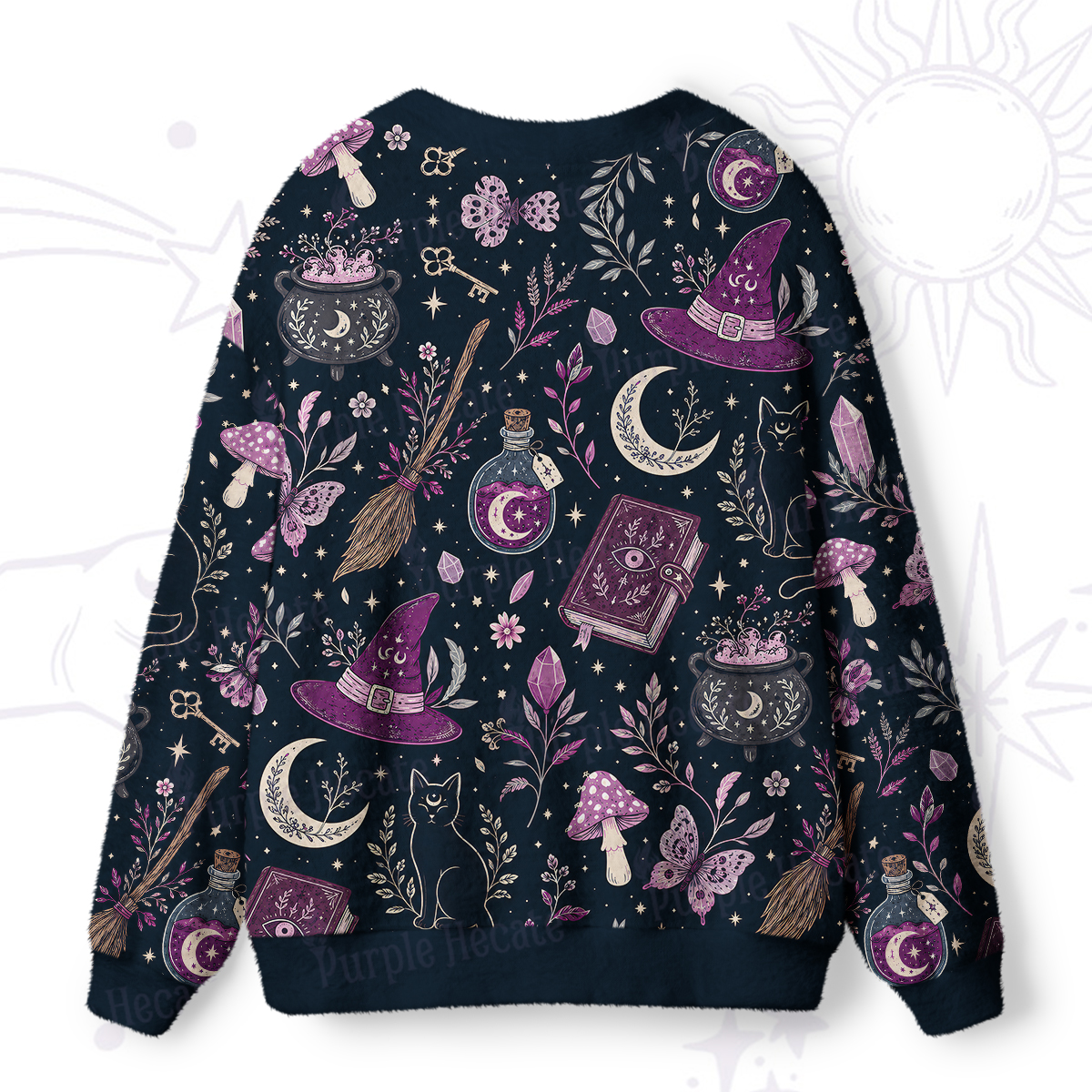 Purplehecate Witchcraft Spellbook Ugly Cardigan Sweaters