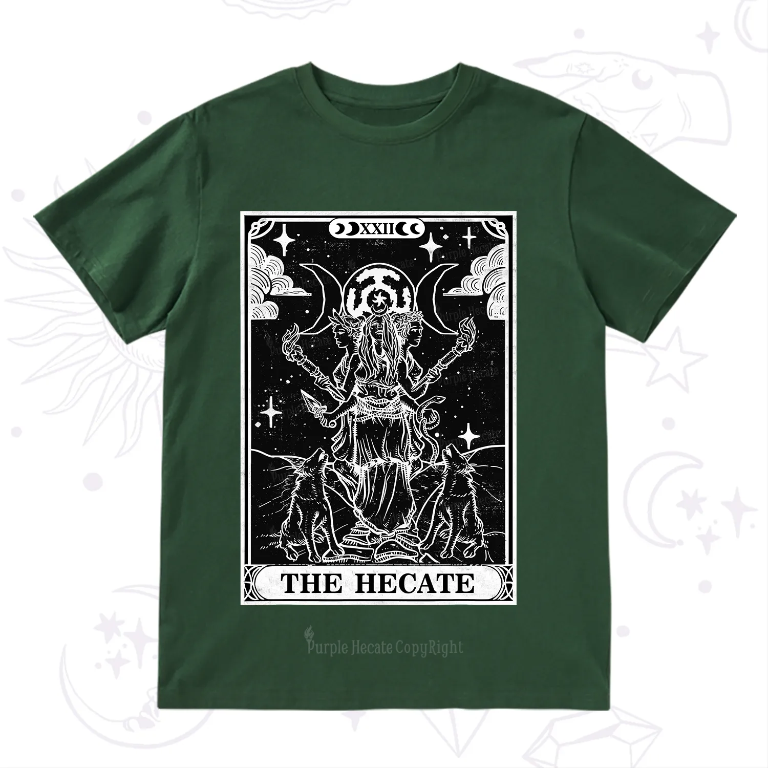 Purplehecate The Dark Moon Goddess Hecate Tarot T-Shirt