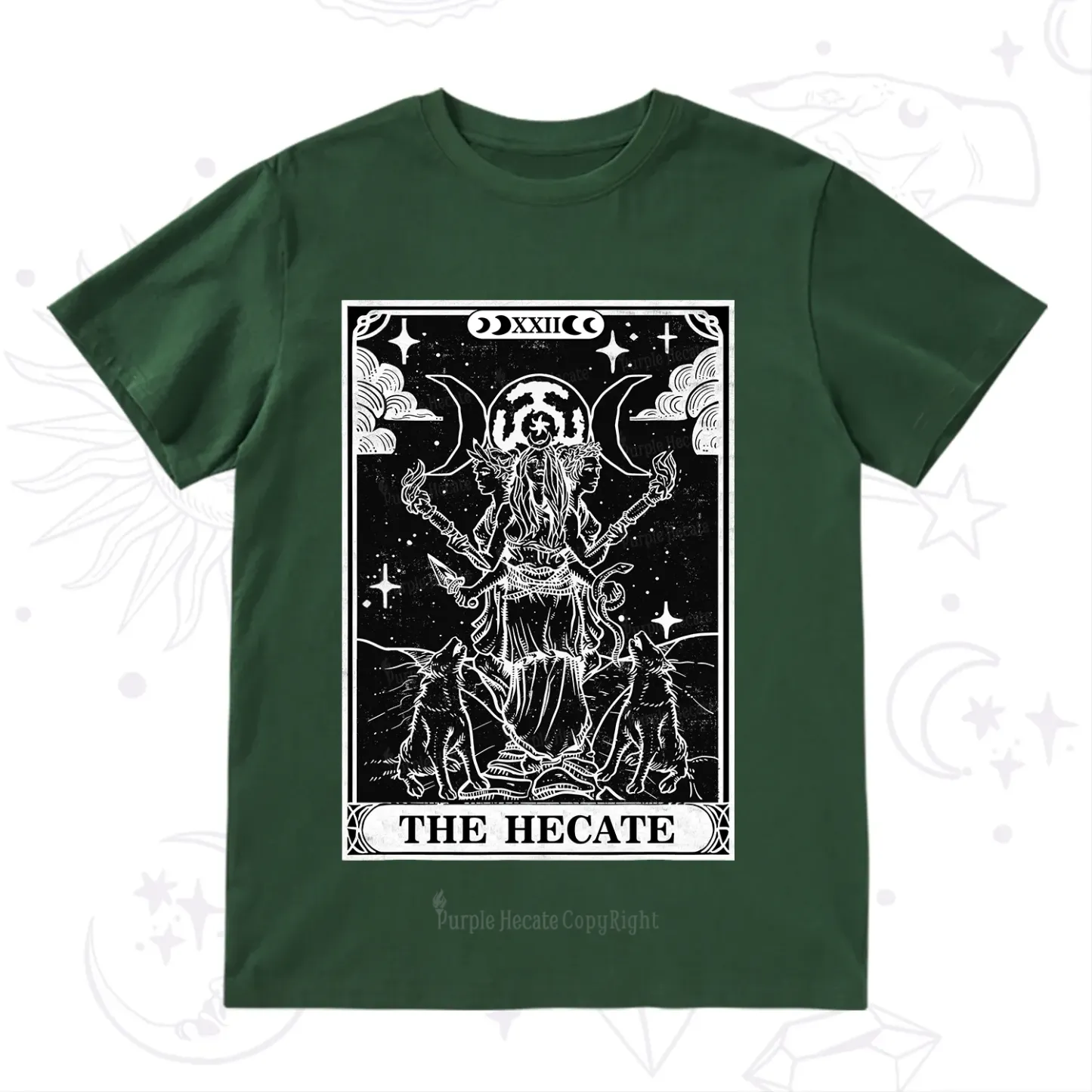Purplehecate The Dark Moon Goddess Hecate Tarot T-Shirt